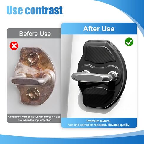 4 قطع غطاء قفل الباب متوافق مع Tesla Model Y Juniper 2025 2026 وModel 3 Highland، واقي دخول الباب من مادة TPE وواقي مزلاج القفل، لا يتطلب شريطًا in Kuwait