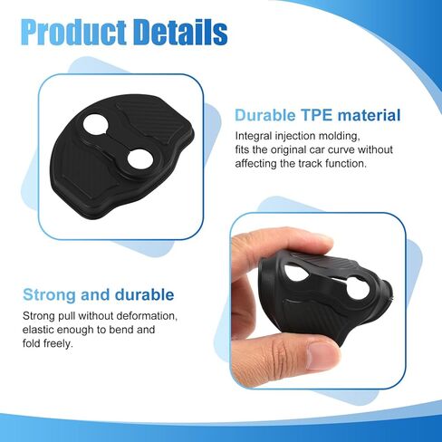 4 قطع غطاء قفل الباب متوافق مع Tesla Model Y Juniper 2025 2026 وModel 3 Highland، واقي دخول الباب من مادة TPE وواقي مزلاج القفل، لا يتطلب شريطًا in Kuwait