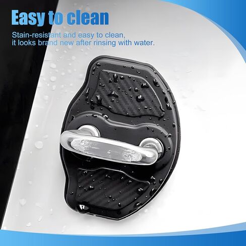 4 قطع غطاء قفل الباب متوافق مع Tesla Model Y Juniper 2025 2026 وModel 3 Highland، واقي دخول الباب من مادة TPE وواقي مزلاج القفل، لا يتطلب شريطًا in Kuwait