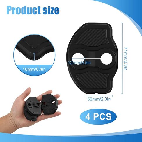 4 قطع غطاء قفل الباب متوافق مع Tesla Model Y Juniper 2025 2026 وModel 3 Highland، واقي دخول الباب من مادة TPE وواقي مزلاج القفل، لا يتطلب شريطًا in Kuwait