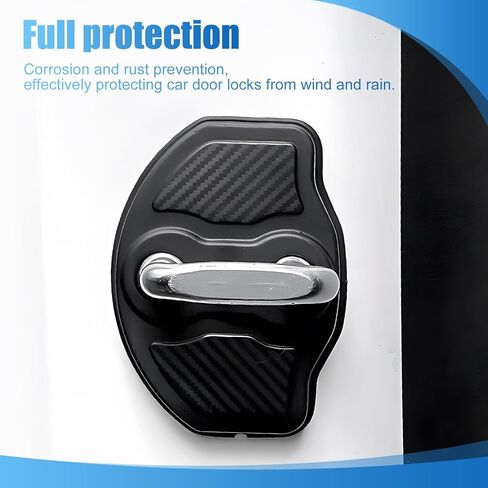 4 قطع غطاء قفل الباب متوافق مع Tesla Model Y Juniper 2025 2026 وModel 3 Highland، واقي دخول الباب من مادة TPE وواقي مزلاج القفل، لا يتطلب شريطًا in Kuwait