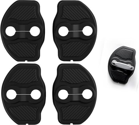 4 قطع غطاء قفل الباب متوافق مع Tesla Model Y Juniper 2025 2026 وModel 3 Highland، واقي دخول الباب من مادة TPE وواقي مزلاج القفل، لا يتطلب شريطًا in Kuwait