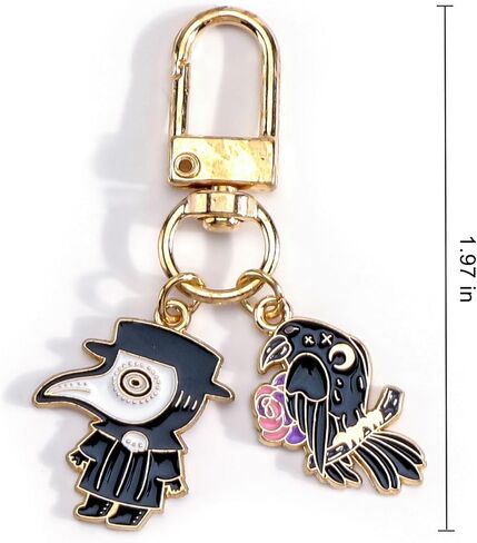 Halloween Keychain Gothic Keychain Plague Doctor & Crow Goth Gifts Spooky Gifts for Women Friends Birthday Christmas in Saudi Arabia