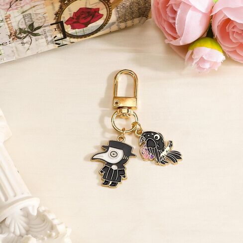 Halloween Keychain Gothic Keychain Plague Doctor & Crow Goth Gifts Spooky Gifts for Women Friends Birthday Christmas in Saudi Arabia