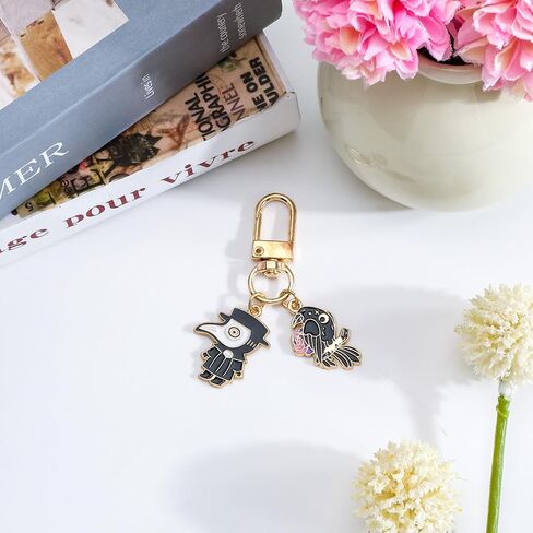 Halloween Keychain Gothic Keychain Plague Doctor & Crow Goth Gifts Spooky Gifts for Women Friends Birthday Christmas in Saudi Arabia