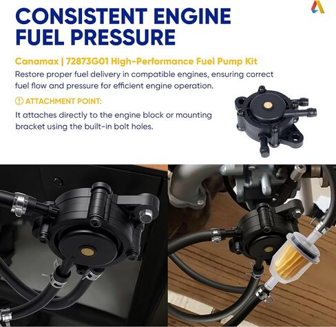 [جديد] مضخة الوقود Canamax Premium 72873G01 - متوافقة مع EZGO Gas Golf Cart 295cc 350cc Robin 4-cycle Engine، FE290 FE350 TXT RXV ST Medalist Workhorse، Club Car، Yamaha G16-G19 G20 G22 G29 in Saudi Arabia