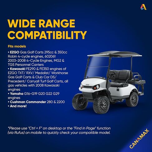 [جديد] مضخة الوقود Canamax Premium 72873G01 - متوافقة مع EZGO Gas Golf Cart 295cc 350cc Robin 4-cycle Engine، FE290 FE350 TXT RXV ST Medalist Workhorse، Club Car، Yamaha G16-G19 G20 G22 G29 in Saudi Arabia