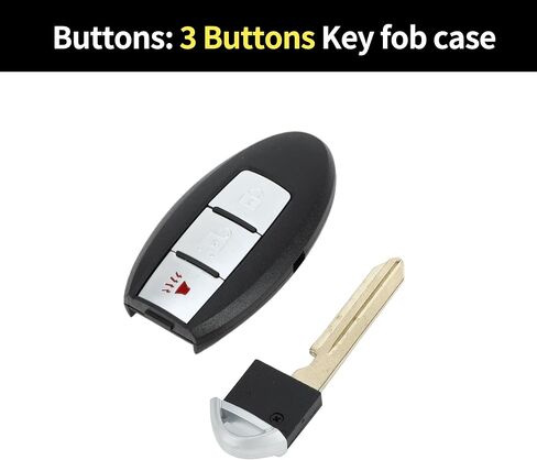 X AUTOHAUX مفتاح شل حالة دخول بدون مفتاح عن بعد مفتاح فوب استبدال حالة لنيسان 370Z 2010-2019 لنيسان مورانو 2009-2014 3 أزرار KR55WK48903 KR55WK49622 in Kuwait