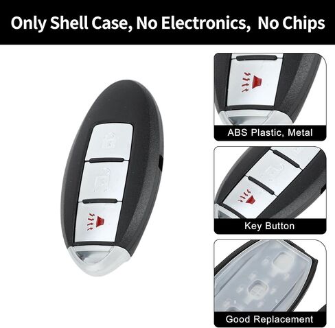 X AUTOHAUX مفتاح شل حالة دخول بدون مفتاح عن بعد مفتاح فوب استبدال حالة لنيسان 370Z 2010-2019 لنيسان مورانو 2009-2014 3 أزرار KR55WK48903 KR55WK49622 in Kuwait