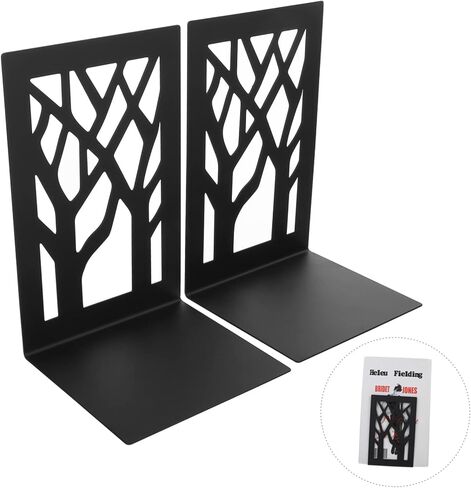 NUOBESTY 2pcs Heavy-Duty Iron Bookend Supports Non-Skid Decorative Book Holders for Home Office and Library Organization Sturdy Design in Saudi Arabia