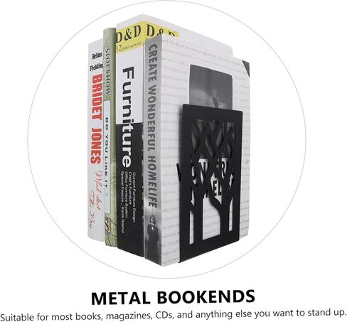 NUOBESTY 2pcs Heavy-Duty Iron Bookend Supports Non-Skid Decorative Book Holders for Home Office and Library Organization Sturdy Design in Saudi Arabia