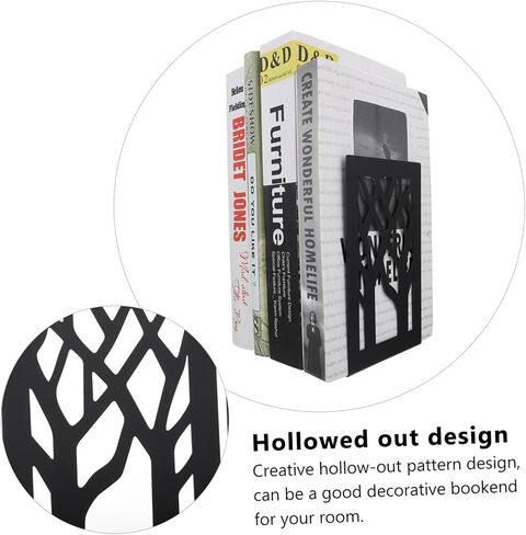 NUOBESTY 2pcs Heavy-Duty Iron Bookend Supports Non-Skid Decorative Book Holders for Home Office and Library Organization Sturdy Design in Saudi Arabia