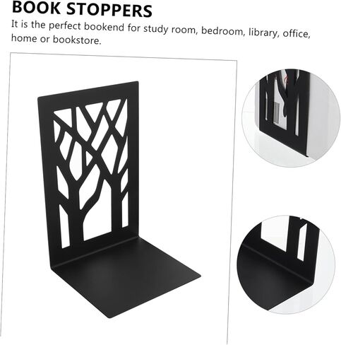 NUOBESTY 2pcs Heavy-Duty Iron Bookend Supports Non-Skid Decorative Book Holders for Home Office and Library Organization Sturdy Design in Saudi Arabia