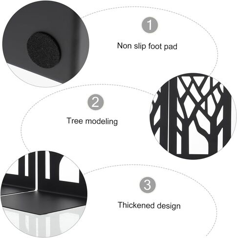 NUOBESTY 2pcs Heavy-Duty Iron Bookend Supports Non-Skid Decorative Book Holders for Home Office and Library Organization Sturdy Design in Saudi Arabia