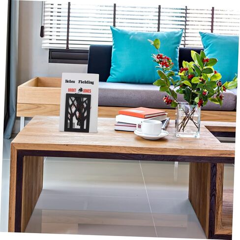 NUOBESTY 2pcs Heavy-Duty Iron Bookend Supports Non-Skid Decorative Book Holders for Home Office and Library Organization Sturdy Design in Saudi Arabia