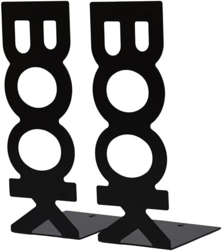 NUOBESTY Retro Bookends Organizer Creative Book Frame for Home Office Black Sturdy Design to Keep Books Organized View in Saudi Arabia