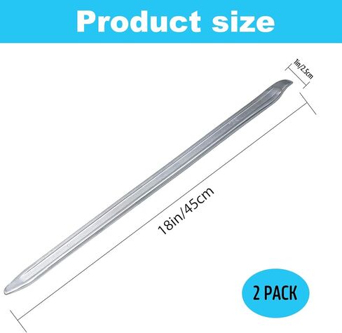 2 حزمة من ملاعق الإطارات مقاس 24 بوصة حديد، أداة تغيير الإطارات شديدة التحمل، شريط رافعات الإطارات، للسيارات والدراجات النارية والدراجات الترابية وملعقة إطارات جزازة العشب (18 بوصة) in Kuwait