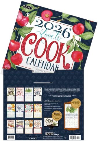 Lang, Love to Cook 2026 Wall Calendar by Nicole Tamarin, 13.4'' X 12'', 12-Month Calendar with Stapled Binding in Saudi Arabia