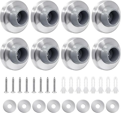 8 قطع سدادات أبواب حائطية ممتصة للصدمات للأبواب المقعرة - الحجم، أبواب من الفولاذ المقاوم للصدأ توقف واقي الحائط مقبض مطاطي واقي مقبض الأبواب باللون الرمادي in Kuwait