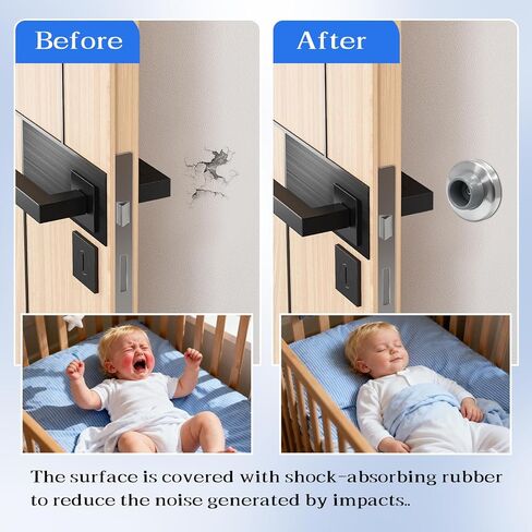 8 قطع سدادات أبواب حائطية ممتصة للصدمات للأبواب المقعرة - الحجم، أبواب من الفولاذ المقاوم للصدأ توقف واقي الحائط مقبض مطاطي واقي مقبض الأبواب باللون الرمادي in Kuwait