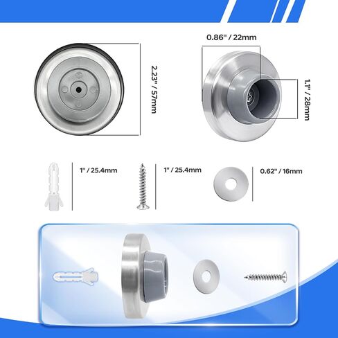 8 قطع سدادات أبواب حائطية ممتصة للصدمات للأبواب المقعرة - الحجم، أبواب من الفولاذ المقاوم للصدأ توقف واقي الحائط مقبض مطاطي واقي مقبض الأبواب باللون الرمادي in Kuwait