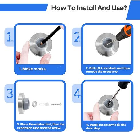 8 قطع سدادات أبواب حائطية ممتصة للصدمات للأبواب المقعرة - الحجم، أبواب من الفولاذ المقاوم للصدأ توقف واقي الحائط مقبض مطاطي واقي مقبض الأبواب باللون الرمادي in Kuwait