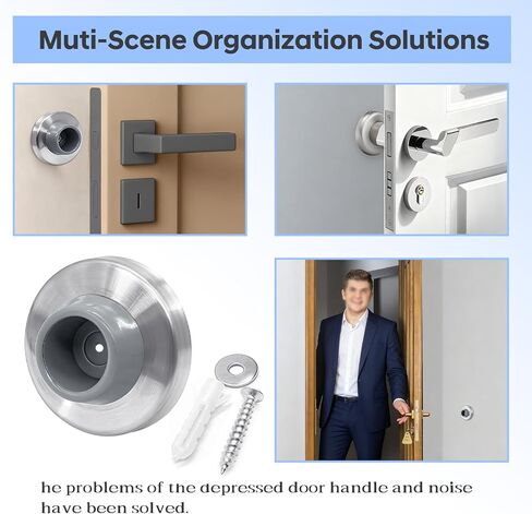 8 قطع سدادات أبواب حائطية ممتصة للصدمات للأبواب المقعرة - الحجم، أبواب من الفولاذ المقاوم للصدأ توقف واقي الحائط مقبض مطاطي واقي مقبض الأبواب باللون الرمادي in Kuwait