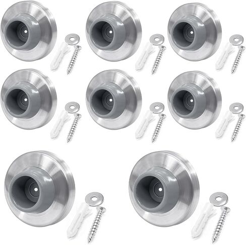 8 قطع سدادات أبواب حائطية ممتصة للصدمات للأبواب المقعرة - الحجم، أبواب من الفولاذ المقاوم للصدأ توقف واقي الحائط مقبض مطاطي واقي مقبض الأبواب باللون الرمادي in Kuwait