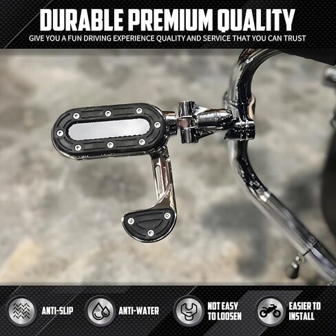 Highway Foot Pegs with Flip-out Heel Rests For 1.25" Engine Guard Motorcycle Footpegs Fit for Harley Touring Road King Glide Softail Dyna Sportster Breakout Deluxe Fat Bob CVO (Chrome) in Saudi Arabia