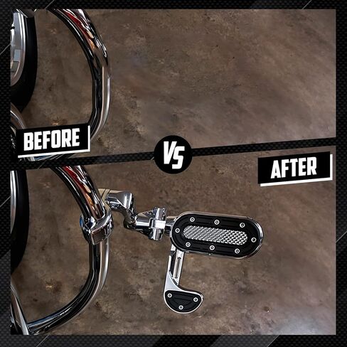 Highway Foot Pegs with Flip-out Heel Rests For 1.25" Engine Guard Motorcycle Footpegs Fit for Harley Touring Road King Glide Softail Dyna Sportster Breakout Deluxe Fat Bob CVO (Chrome) in Saudi Arabia
