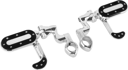 Highway Foot Pegs with Flip-out Heel Rests For 1.25" Engine Guard Motorcycle Footpegs Fit for Harley Touring Road King Glide Softail Dyna Sportster Breakout Deluxe Fat Bob CVO (Chrome) in Saudi Arabia
