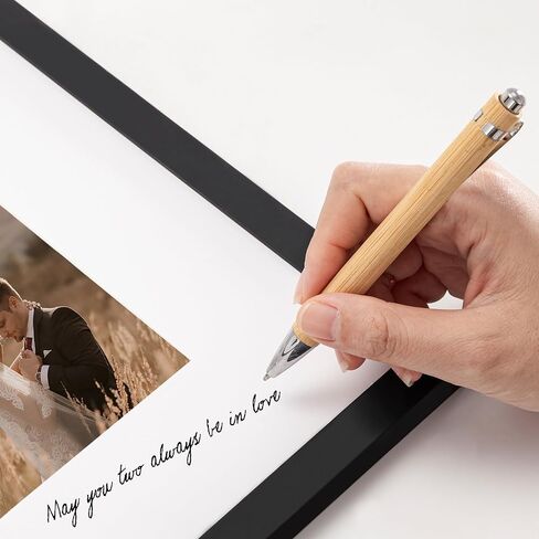 إطار صورة قابل للتوقيع مقاس 11 × 14 من eletecpro مع غطاء أكريليك شفاف، وإطار صورة مميز مع عرض حصيرة مقاس 5 × 7 لسطح الطاولة أو الجدار، بديل كتاب ضيوف الزفاف، ديكور التخرج، أسود in Kuwait