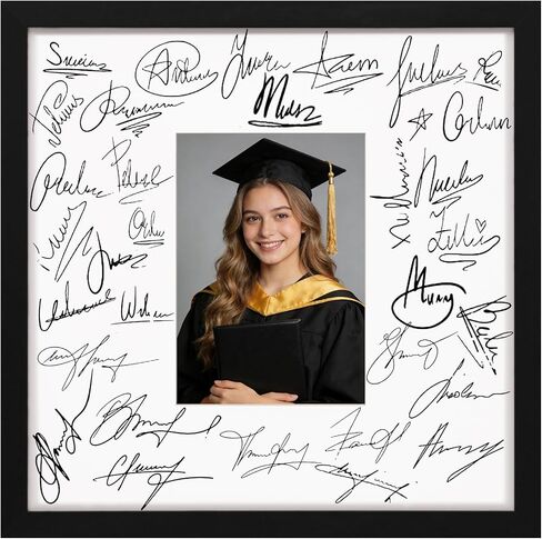 إطار صورة قابل للتوقيع مقاس 11 × 14 من eletecpro مع غطاء أكريليك شفاف، وإطار صورة مميز مع عرض حصيرة مقاس 5 × 7 لسطح الطاولة أو الجدار، بديل كتاب ضيوف الزفاف، ديكور التخرج، أسود in Kuwait
