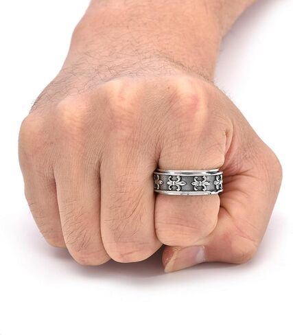 Personality Diamond Ornate Geometric 3D Band Ring,Pure Handmade Gear Spinning Diamond Starry Ring,For Women Men Teens,Diamond Ring with Moving Gears Mechanical Decompression Anxiety in Saudi Arabia