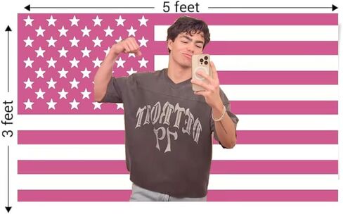 Malachi Barton Flag 3x5 Ft Pink American Flag Tapestry Funny USA Poster – College Dorm Room Decor Wall Art, Bedroom Poster, Outdoor Party Tailgate Yard Flag with 4 Brass Grommets #2 in Saudi Arabia