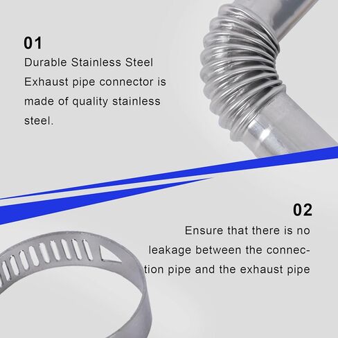 2Pcs Diesel Heater Exhaust Pipe Tube 90 Degree Elbow with 4Pcs Clamps and Screwdriver,24mm Air Parking Heater Duct Connector Outlet Exhaust Extension Elbow,Diesel Heater Accessories Parts in Saudi Arabia
