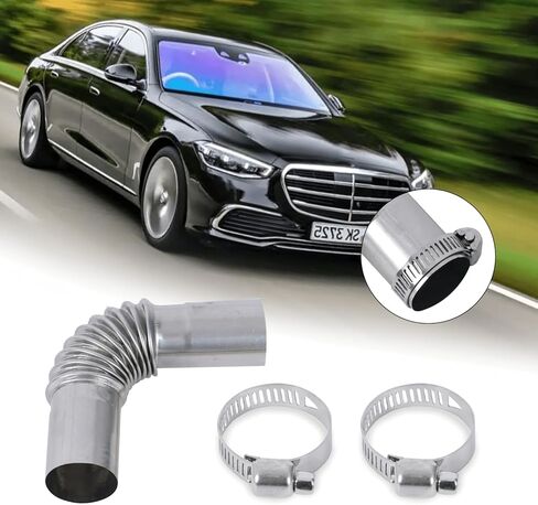 2Pcs Diesel Heater Exhaust Pipe Tube 90 Degree Elbow with 4Pcs Clamps and Screwdriver,24mm Air Parking Heater Duct Connector Outlet Exhaust Extension Elbow,Diesel Heater Accessories Parts in Saudi Arabia