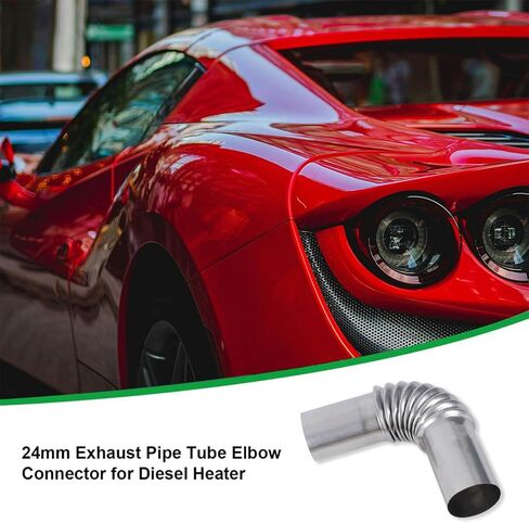 2Pcs Diesel Heater Exhaust Pipe Tube 90 Degree Elbow with 4Pcs Clamps and Screwdriver,24mm Air Parking Heater Duct Connector Outlet Exhaust Extension Elbow,Diesel Heater Accessories Parts in Saudi Arabia