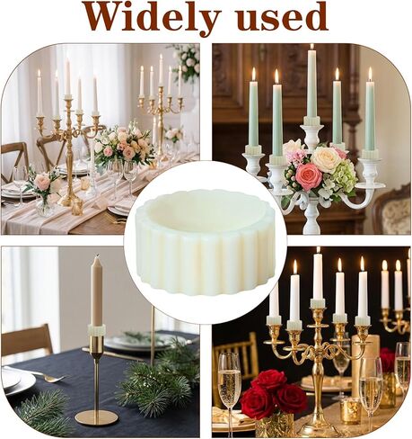 12Pcs Candle Grips, Silicone Candle Grippers for Taper Candles to Secure Candles Upright, Reusable Protectors for Wedding Centerpieces & Table Decor in Saudi Arabia