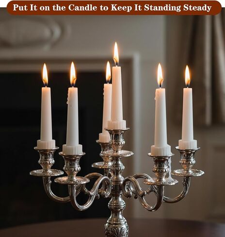 12Pcs Candle Grips, Silicone Candle Grippers for Taper Candles to Secure Candles Upright, Reusable Protectors for Wedding Centerpieces & Table Decor in Saudi Arabia