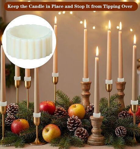 12Pcs Candle Grips, Silicone Candle Grippers for Taper Candles to Secure Candles Upright, Reusable Protectors for Wedding Centerpieces & Table Decor in Saudi Arabia