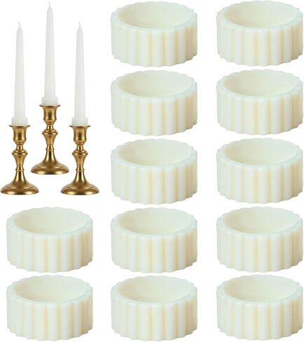 12Pcs Candle Grips, Silicone Candle Grippers for Taper Candles to Secure Candles Upright, Reusable Protectors for Wedding Centerpieces & Table Decor in Saudi Arabia