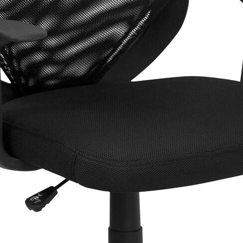 Flash Furniture Norris Mid-Back Mesh Tapered Back Swivel Task Office Chair with T-Arms, Ergonomic Padded Mesh Swivel Computer Chair, Black in Kuwait