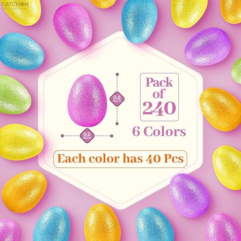 KatchOn, 240 Pc Assorted Mini Easter Eggs Bulk | Colorful Foam Tiny Easter Eggs 1.5×1.8 cm for Crafts | Easter Party Favors, Basket Stuffers | Easter Decorations for Home Decor in Saudi Arabia