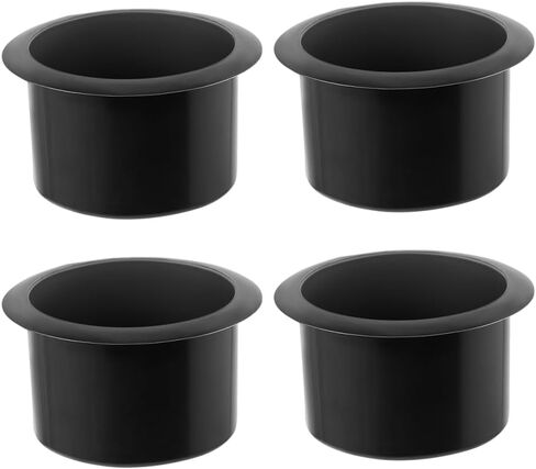 Cabilock 4PCS Sofa Cup Holder Insert, Plastic Couch Cup Holder Replacement, Drop in Drink Cupholder for Boat Arm Recliner Poker Table (Black) in Kuwait