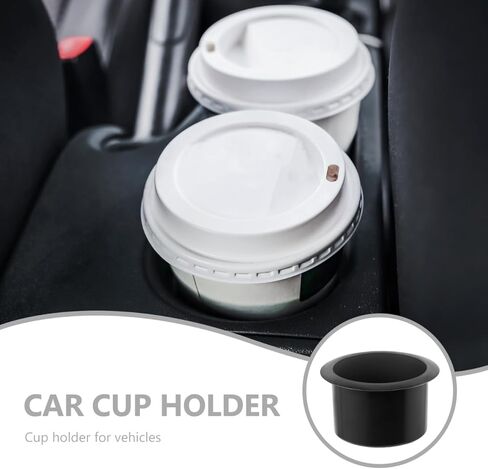 Cabilock 4PCS Sofa Cup Holder Insert, Plastic Couch Cup Holder Replacement, Drop in Drink Cupholder for Boat Arm Recliner Poker Table (Black) in Kuwait