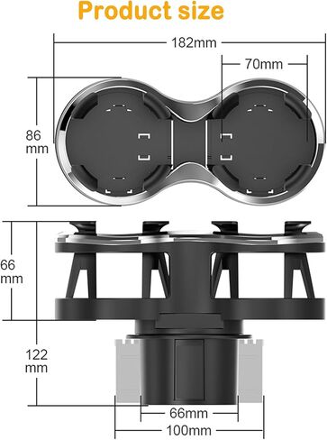 Kwak's Car Cup Holder Expander, 2 in 1 Extra Cup Holder Adapter Extender for Car with Expandable Insert, Fits Drink Cup,Tea Cup,Soda Can,Car Ashtray, etc in Kuwait
