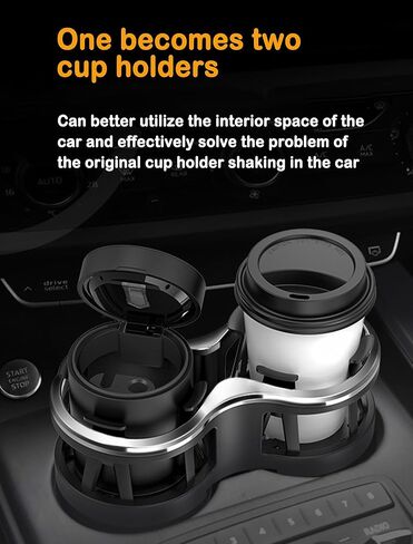 Kwak's Car Cup Holder Expander, 2 in 1 Extra Cup Holder Adapter Extender for Car with Expandable Insert, Fits Drink Cup,Tea Cup,Soda Can,Car Ashtray, etc in Kuwait