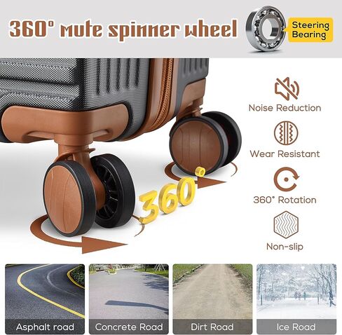 imiomo Carry on Luggage Sets,20 Inch Expandable Carry-on Suitcase with Spinner Wheels,Hard Shell Lightweight Rolling Travel Luggage with TSA Lock in Kuwait