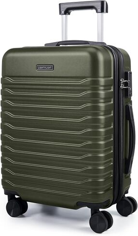 LIGHT FLIGHT Expandable Carry On Luggage 22x14x9 Airline Approved with Double Spinner Wheels, 20 Inch Lightweight Hard Shell Rolling Suitcases with TSA Lock, Rose Purple in Saudi Arabia